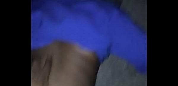  Big black ass getting hit at night while his mom sleep